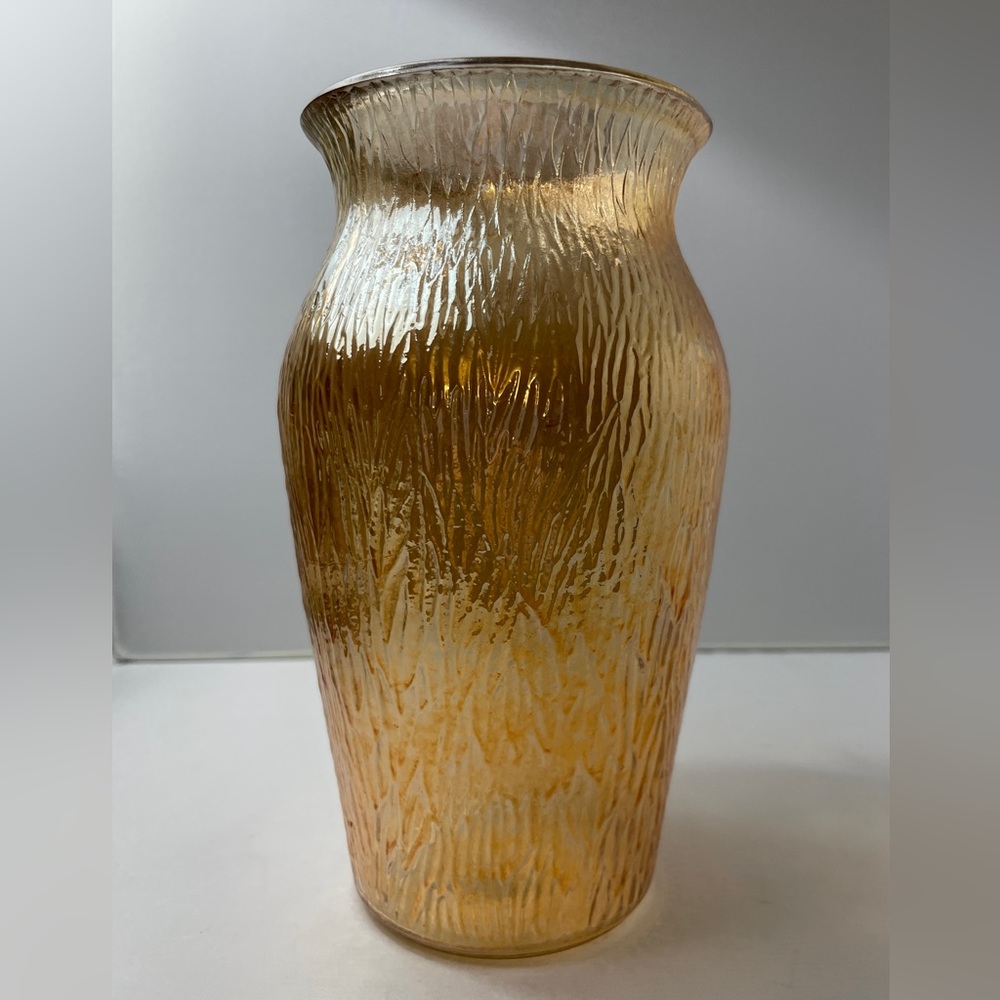 Vintage Marigold Carnival‎ Glass Flower Vase by Jeannette